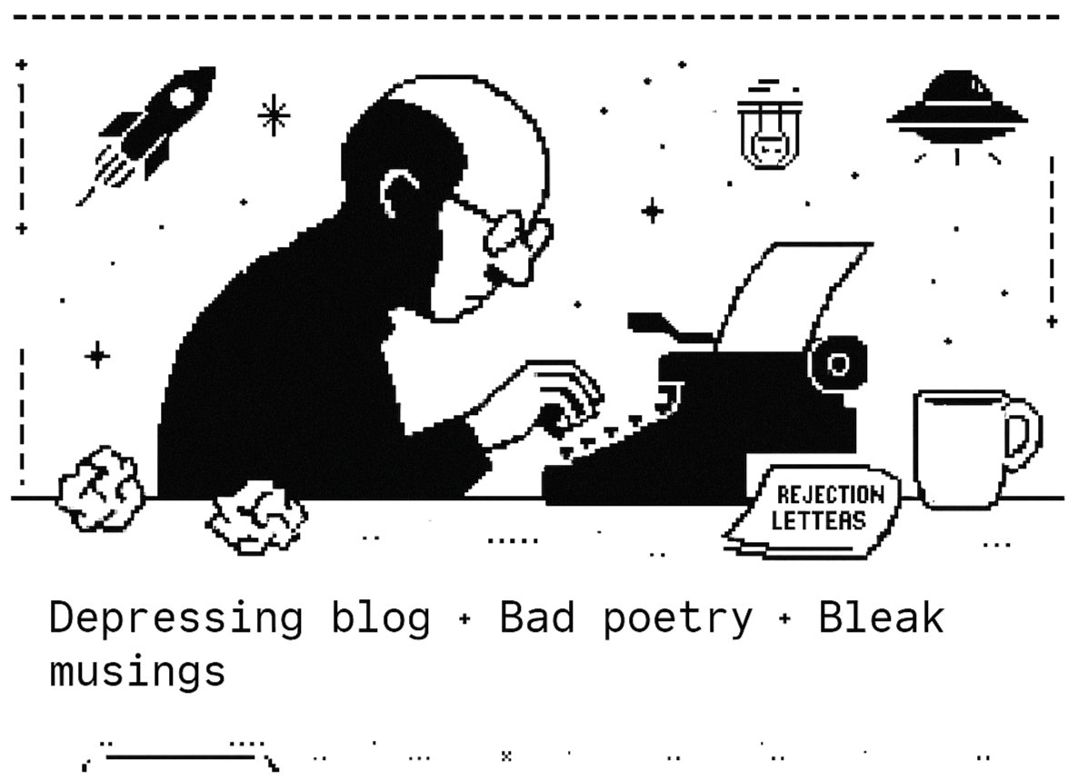 Escritor sin Porvenir - Silueta pixelada